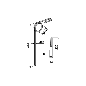 Efterharvetand, 12mm til Vderstad