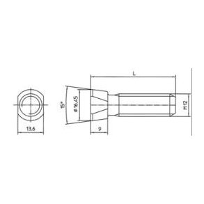 Plovbolt M12x38 konisk til Kuhn spids 12.9
