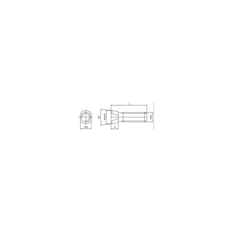 Bolt M12x38 med konisk hoved