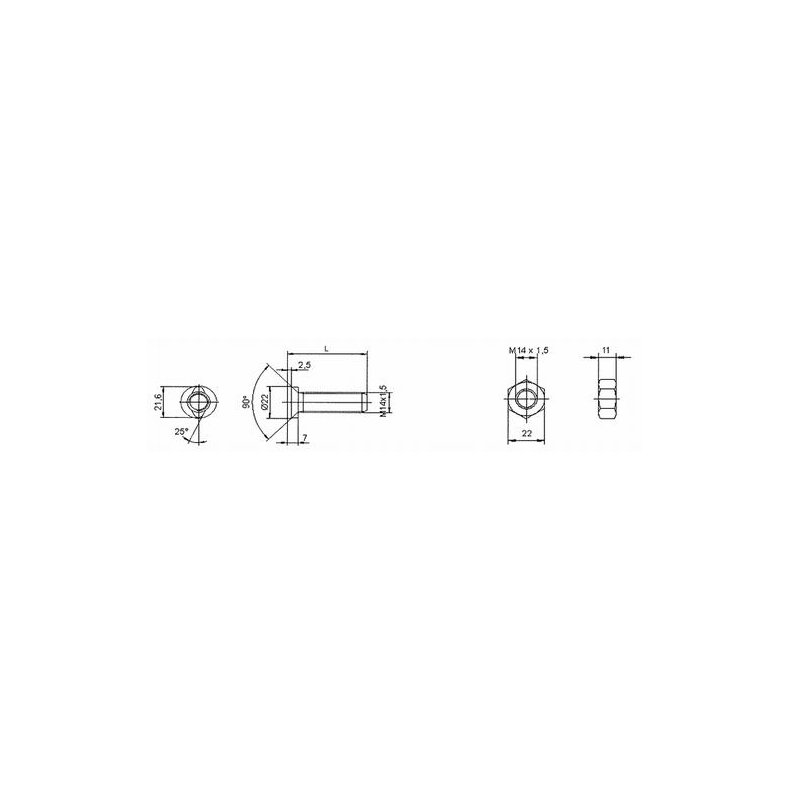 Plovbolt M14x30 til NAUD