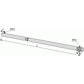 Lang aksel 1100mm til Taarup