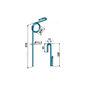 Efterharvetand  til Kckerling  515mm 13,5