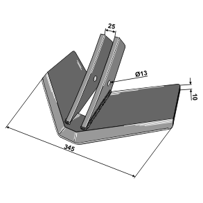 Vingesk�r 345x10mm til K�ckerling - stilk 25mm
