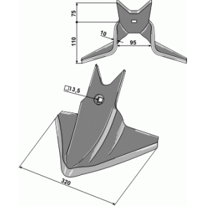 G�sefodssk�r 320x10mm til K�ckerling