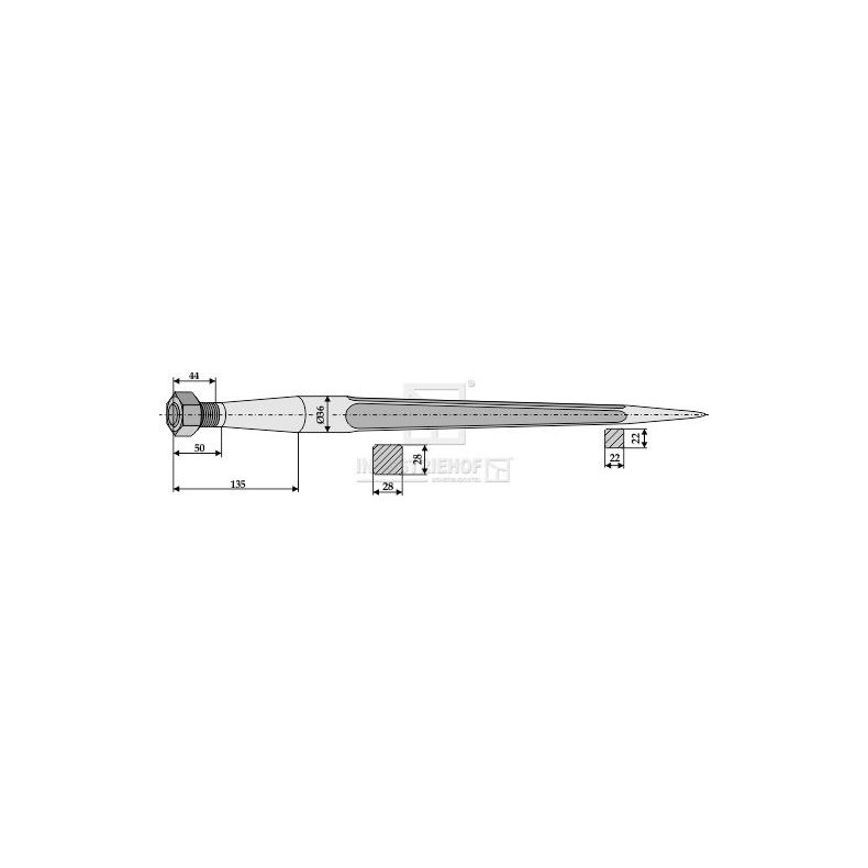 Frontlssertand 680mm M20 36