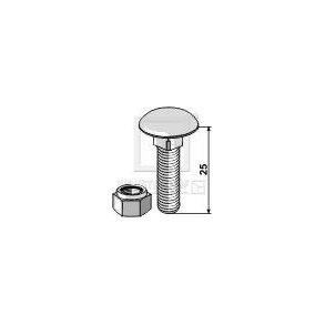 Brddebolt M8x1,25x25 8.8 M/lsemtrik
