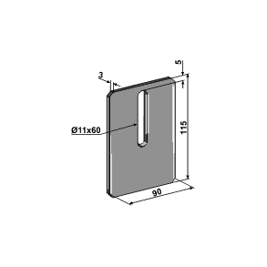 Afskraber til Amazone 90x115, 1 hul (�11x60)