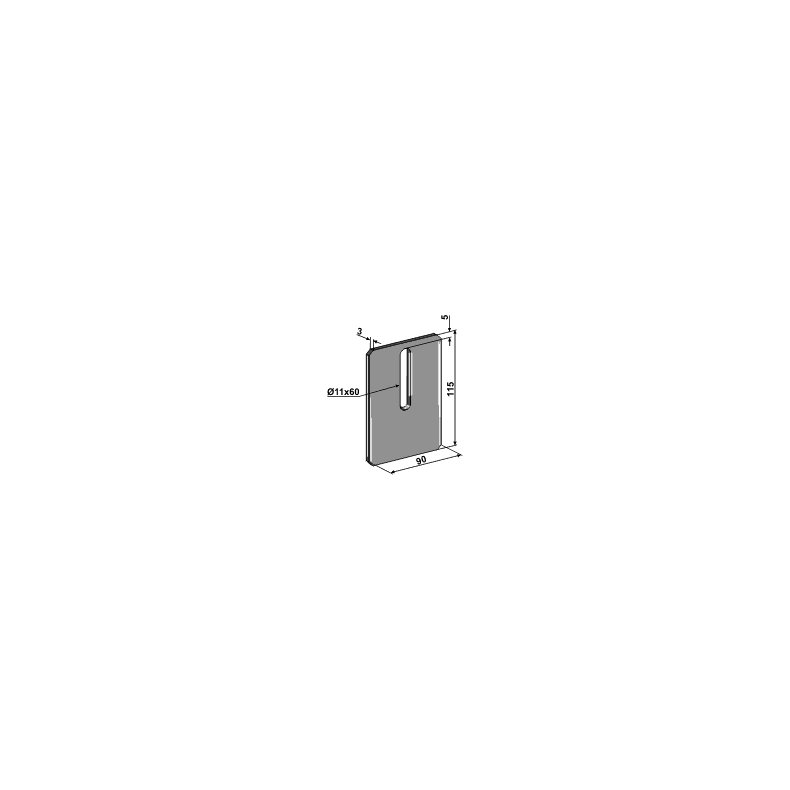 Afskraber til Amazone 90x115, 1 hul (11x60)