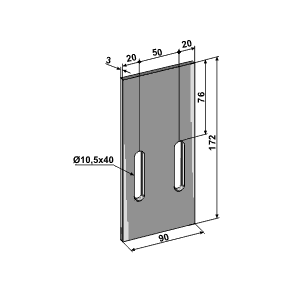 90x172, hulafstand 50mm.