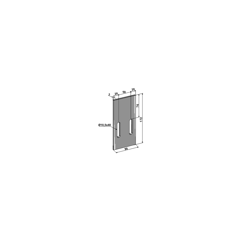 90x172, hulafstand 50mm.