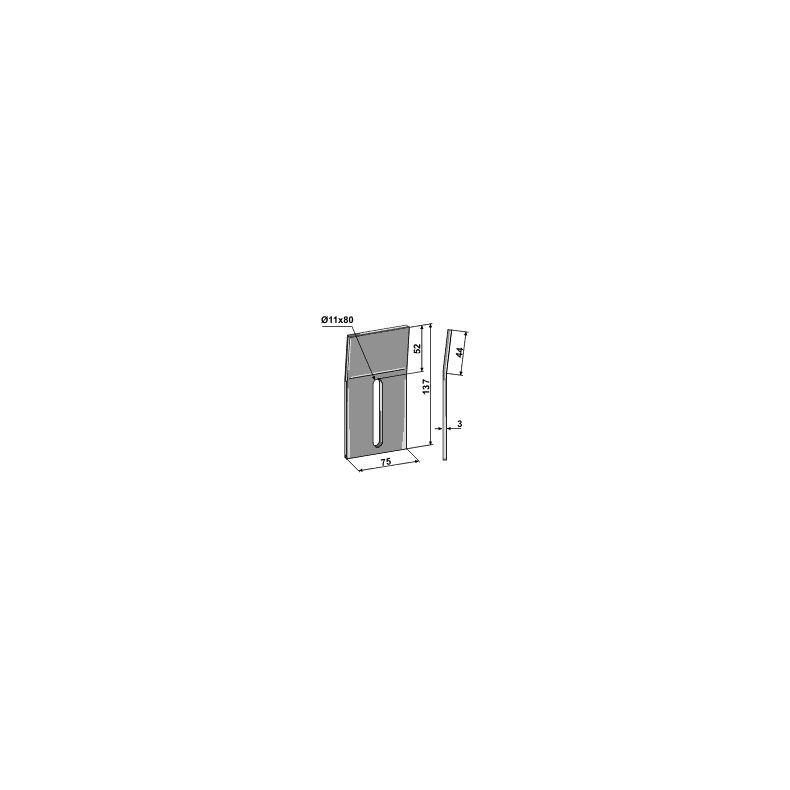 75x137 bjet. 1 hul (11x80).