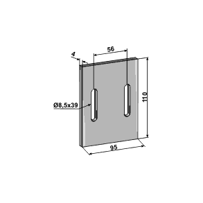 95x110, hulafstand 56mm.