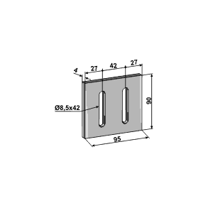 Afskraber til Maschio m.fl. 95x90, hulafstand 42mm.