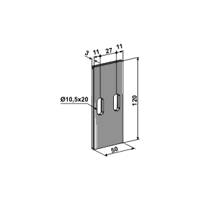 50x120, hulafstand 27mm.