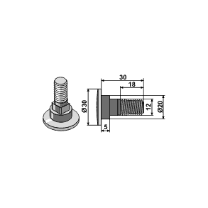 Knivbolt incl. lsemtrik