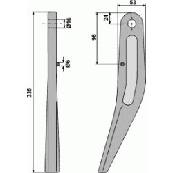 Tnder H/V. 300x16mm (m. 1 boltehul) KG40.