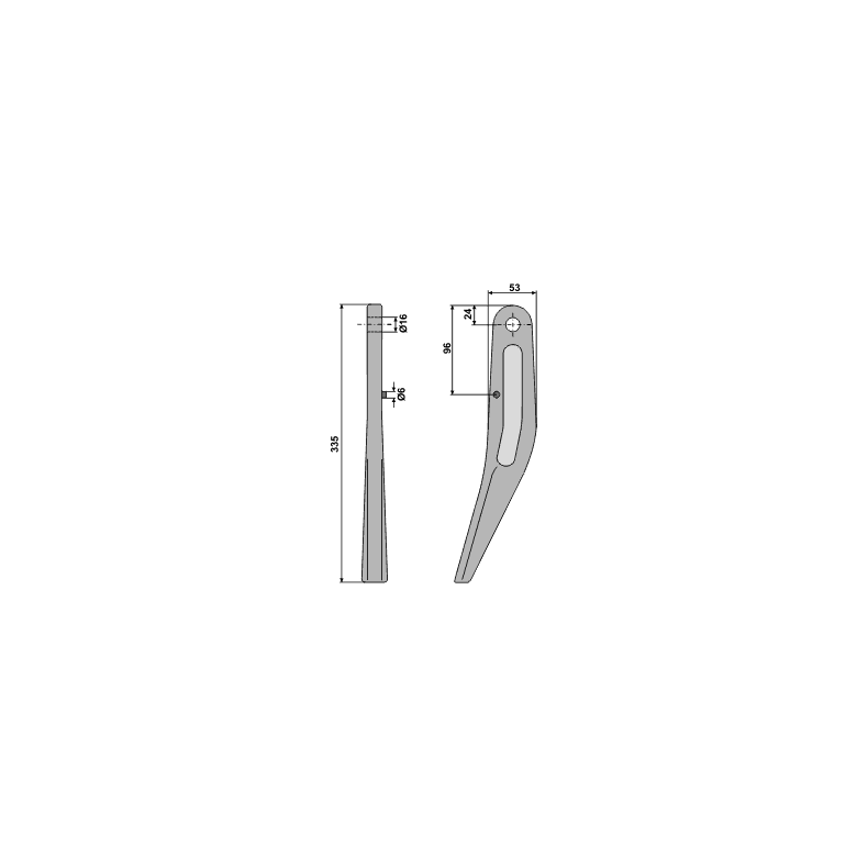 Tnder H/V. 300x16mm (m. 1 boltehul) KG40.