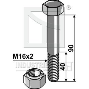 Maskinbolt M16x2x90mm med lsemtrik 