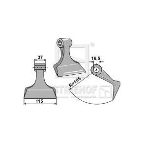 Slagler til Kuhn 115mm 16,5