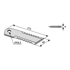 Halmsnitterkniv riflet 173x50x4 18