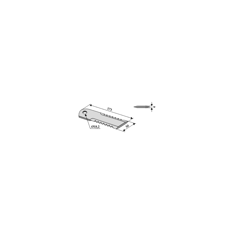 Halmsnitterkniv riflet 173x50x4 18
