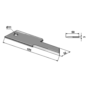 Modkniv glat 195x32x3 11