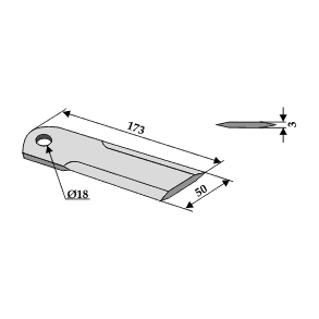 Snitterkniv glat 173x50x3 18