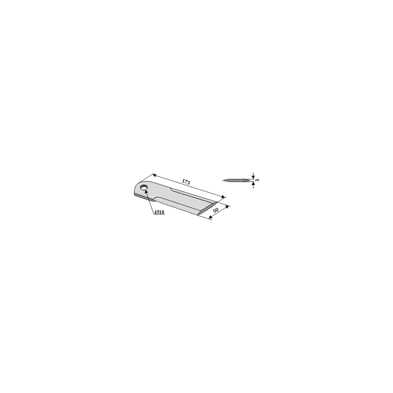 Snitterkniv glat 173x50x3 18