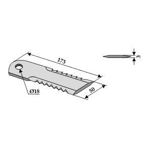 Halmsnitterkniv riflet 173x50x3 18