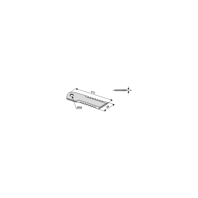 Halmsnitterkniv riflet 173x50x3 18