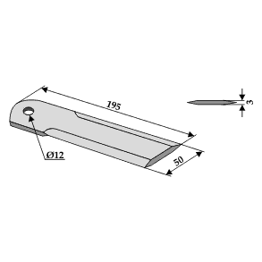 Modkniv glat 3mm 012 til Claas.