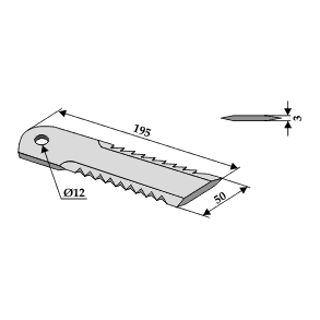 Modkniv riflet 195x50x3 12