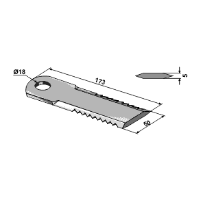 Halmsnitterkniv riflet 173x50x5 18