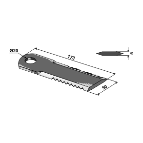 Halmsnitterkniv riflet 173x50x5 20