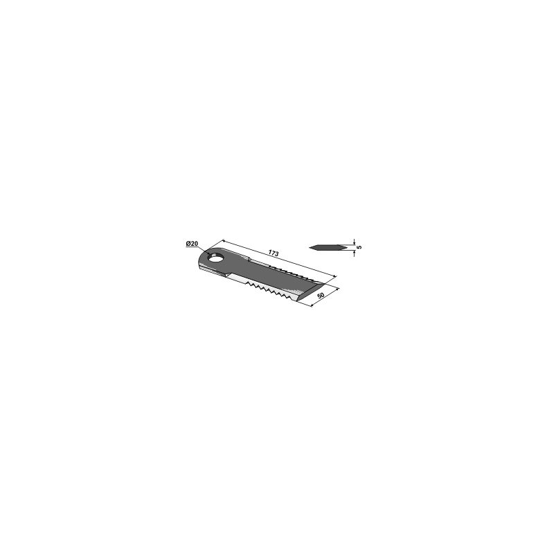 Halmsnitterkniv riflet 173x50x5 20