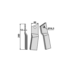 Tand V. 60x12 HR 40/50 (1 bolthul).