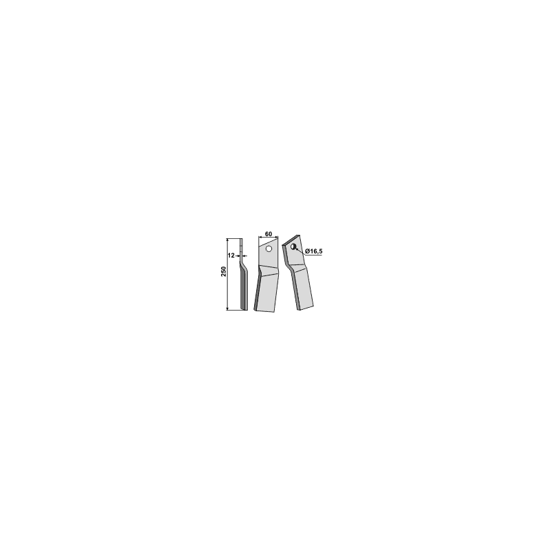 Tand V. 60x12 HR 40/50 (1 bolthul).