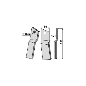 Tand H. 60x12 HR 40/50 (1 bolthul).