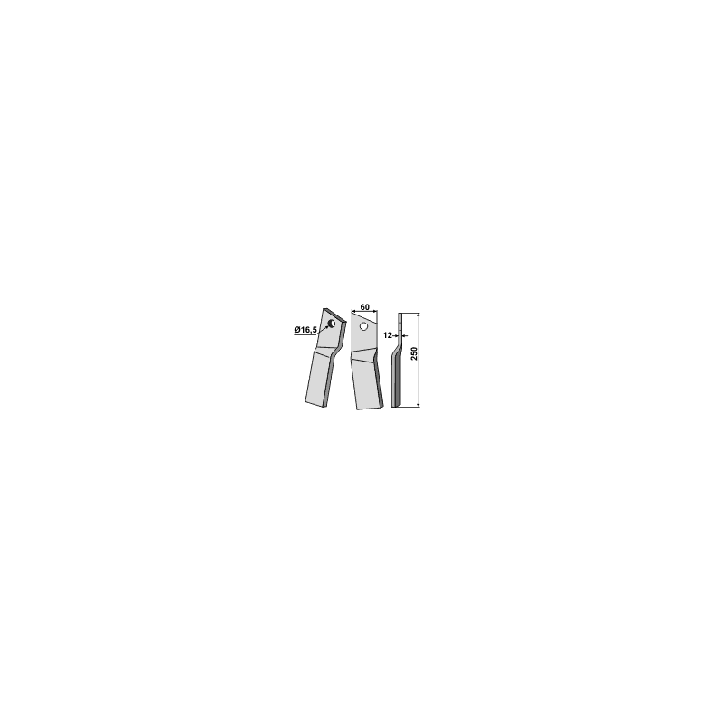 Tand H. 60x12 HR 40/50 (1 bolthul).