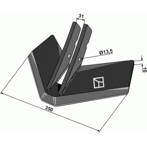 Vingesk�r 345x10mm til K�ckerling - stilk 30mm