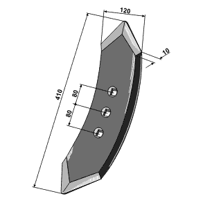 Stubspids ��80mm 120x410x10mm