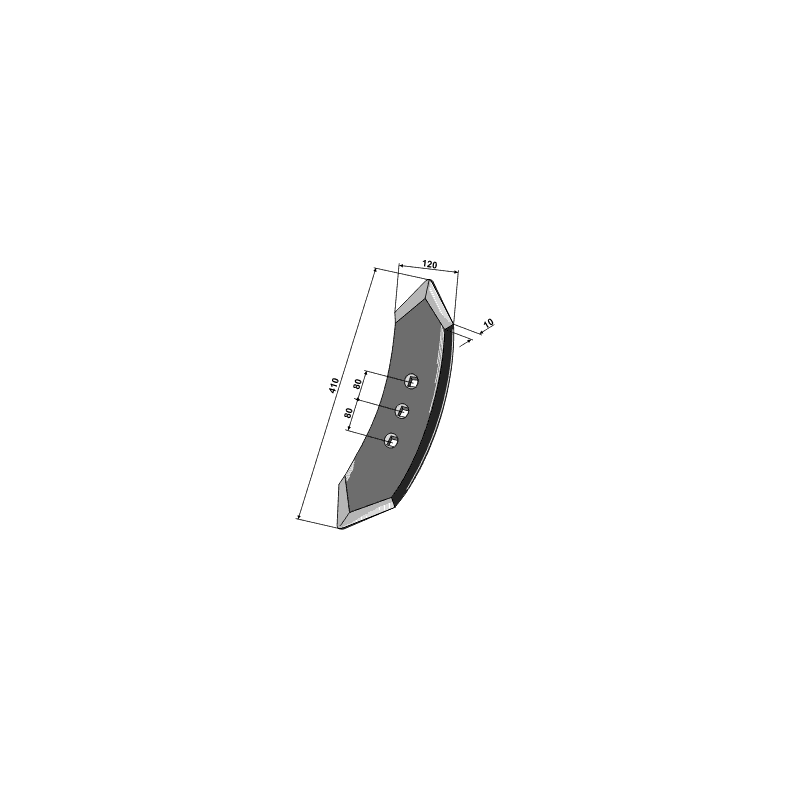 Stubspids 80mm 120x410x10mm