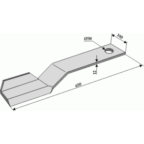 Kniv H, til Spearhead, 650mm