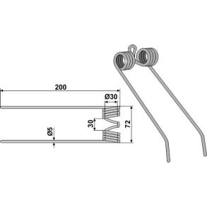 Rivefjeder til Claas 200mm 5mm