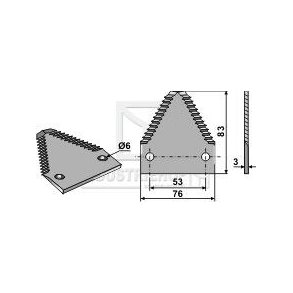 Knivblad overriflet til Claas