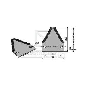 Knivblad overriflet til New Holland