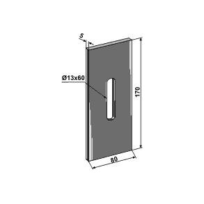 80x170. 1 hul (13x60). 5mm tyk.
