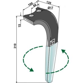 Rotorharvetand V til Rabewerk PKE,RKE & VKE belagt V.