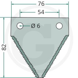 Knivblad overriflet 6 til CNH - Axial Flow