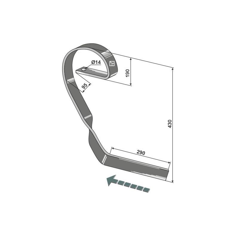 Nivellatortand H. 70x12mm til Kckerling